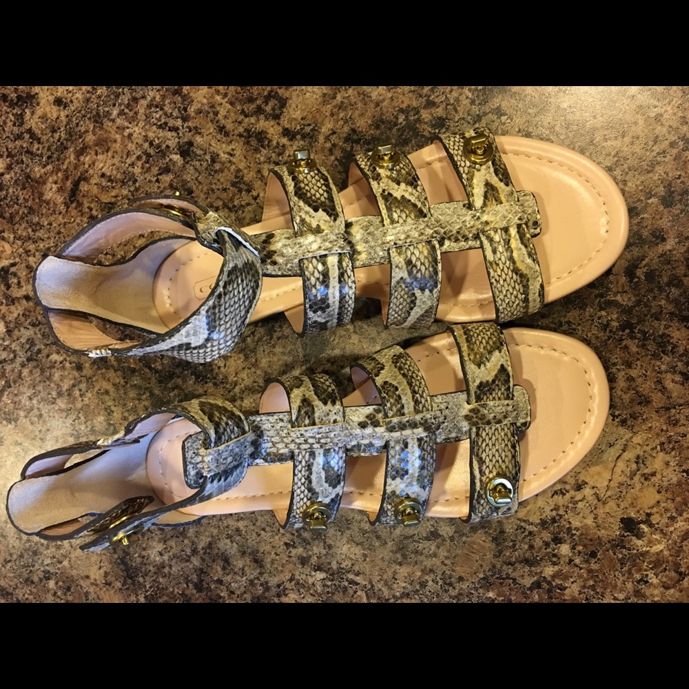 Coach Snake Print Gladiator Sandals $100.00